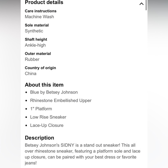 Betsey Johnson Rhinestone Women's Sidny Sneaker size 8.5 - Picture 9 of 10